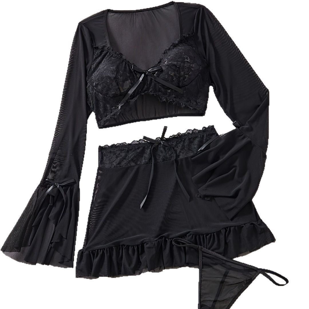 Lace sexy bikini three-piece set