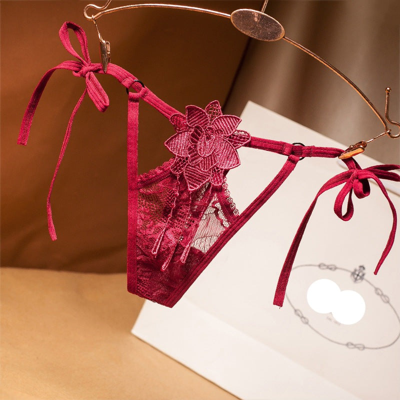 Side Strap Panties Lace Cutout Thongs