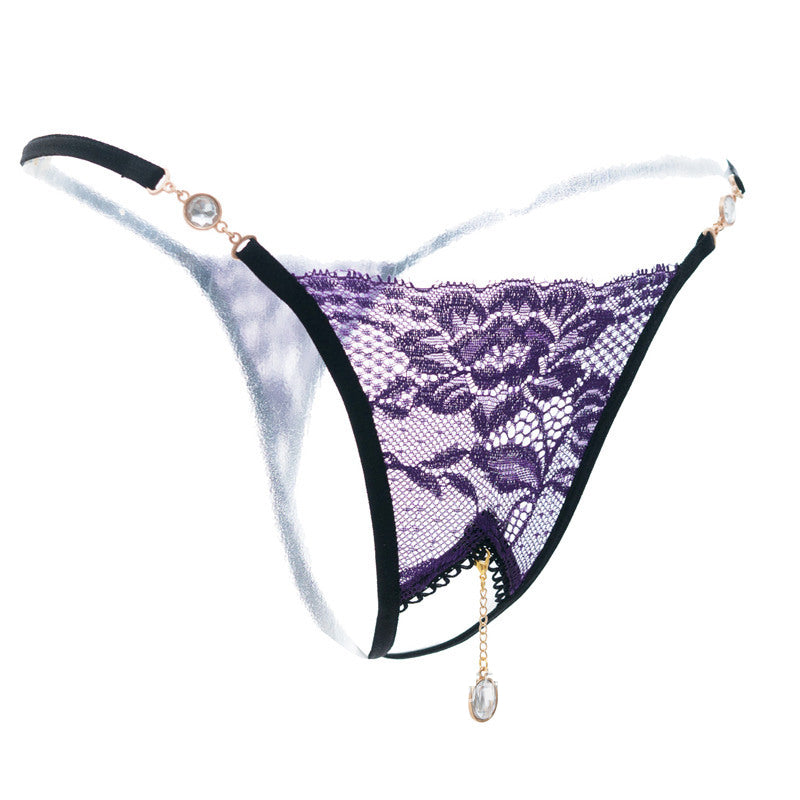 Embroidered Pendant Thong