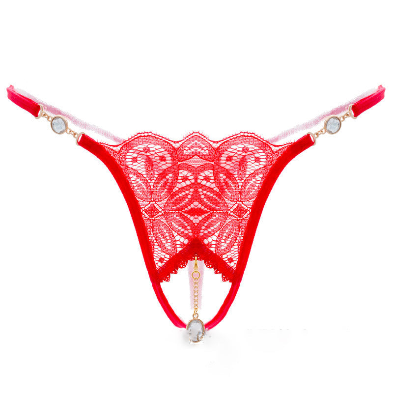 Embroidered Pendant Thong