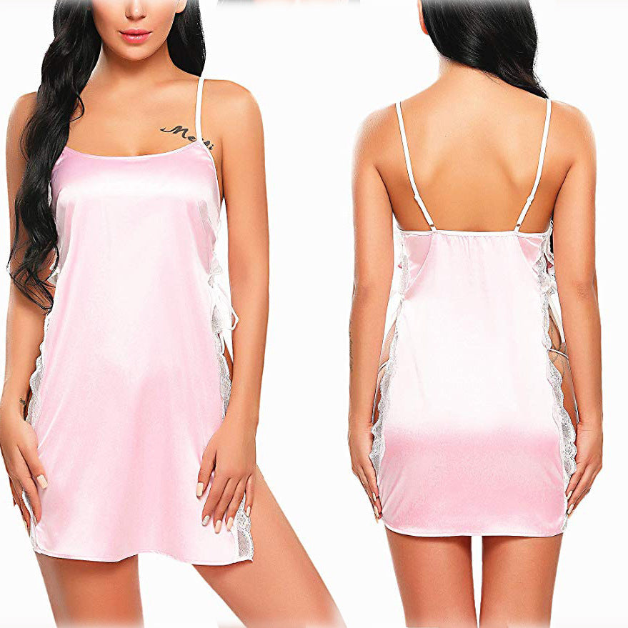 High Split Halter Nightgown