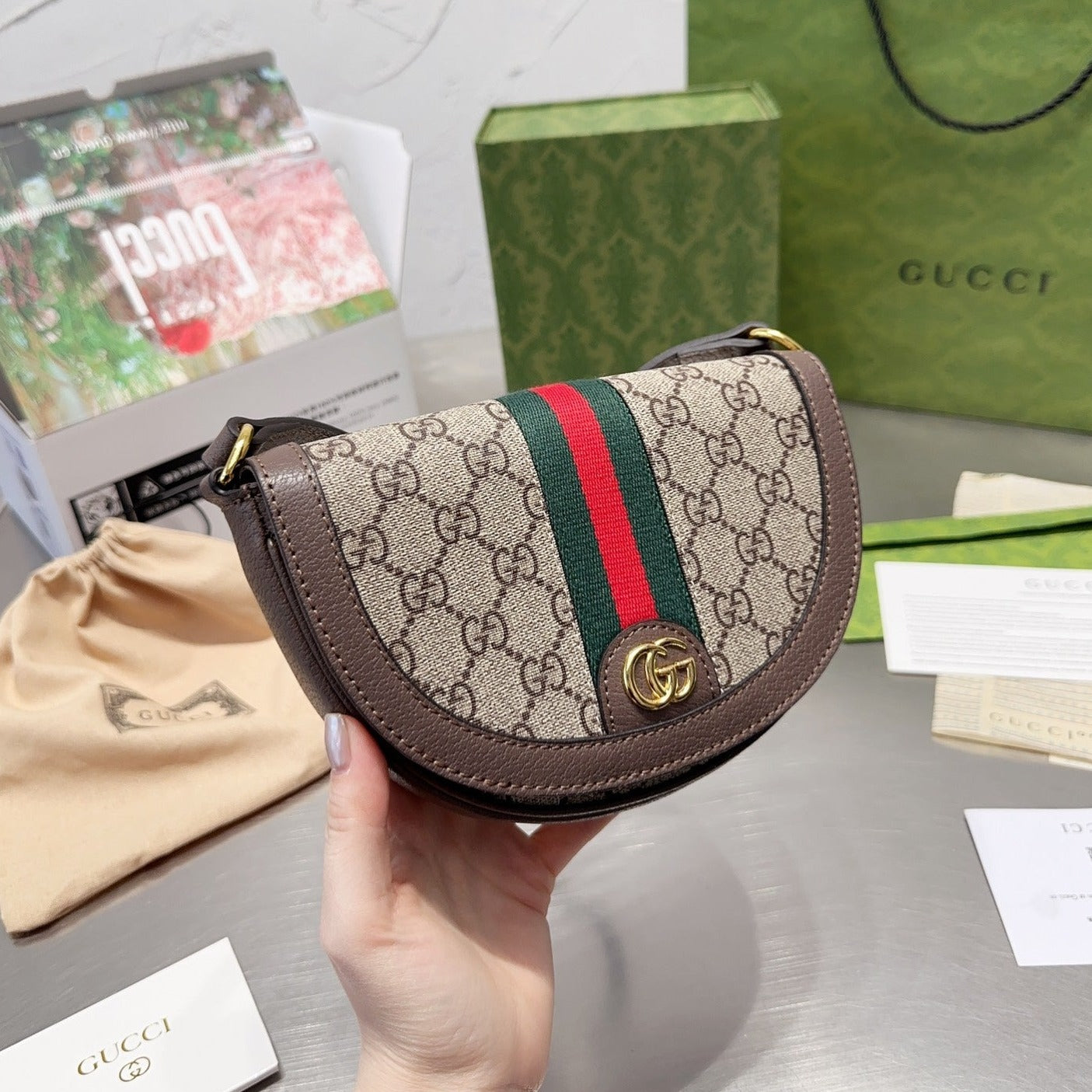 GG Ophid Horseshoe Bag