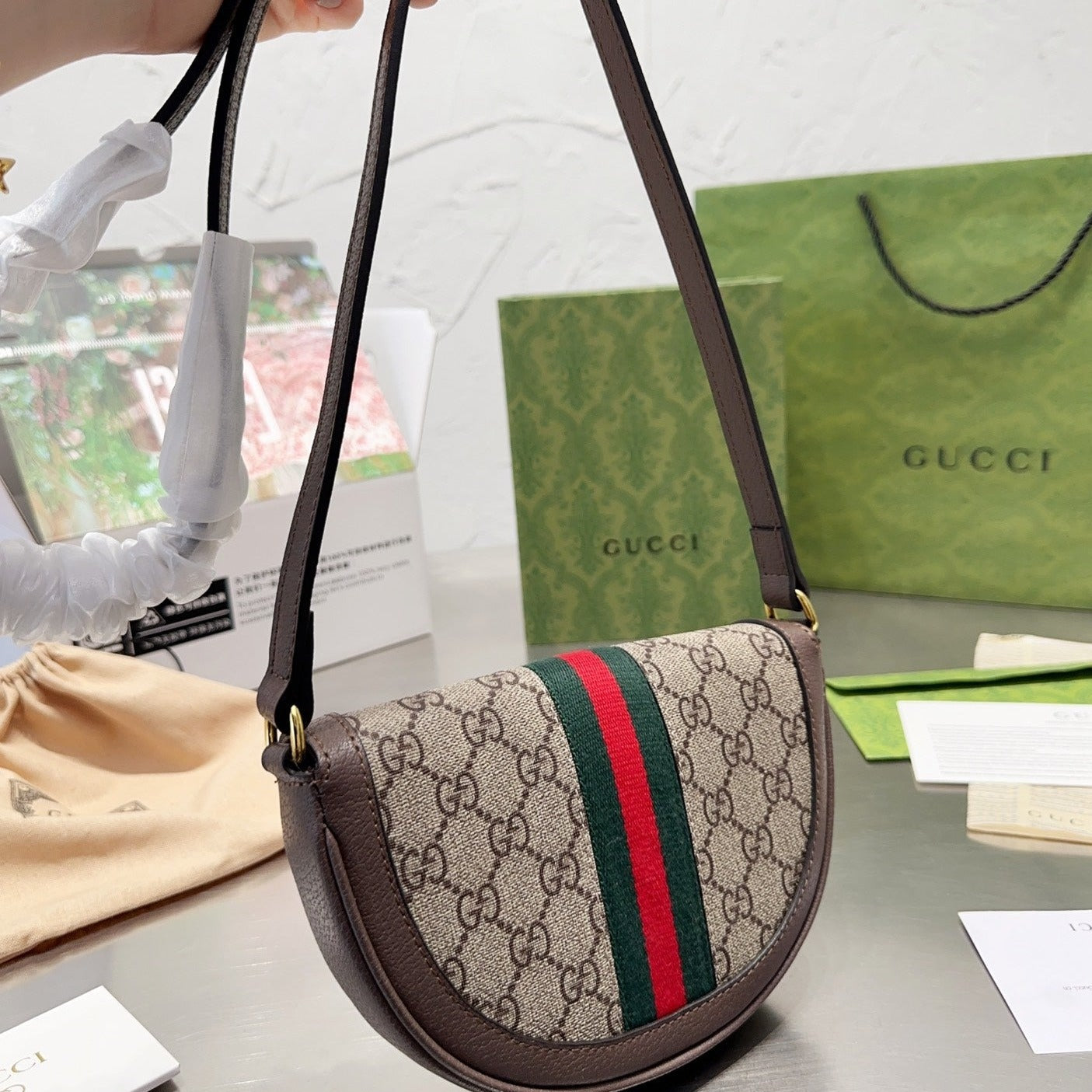 GG Ophid Horseshoe Bag