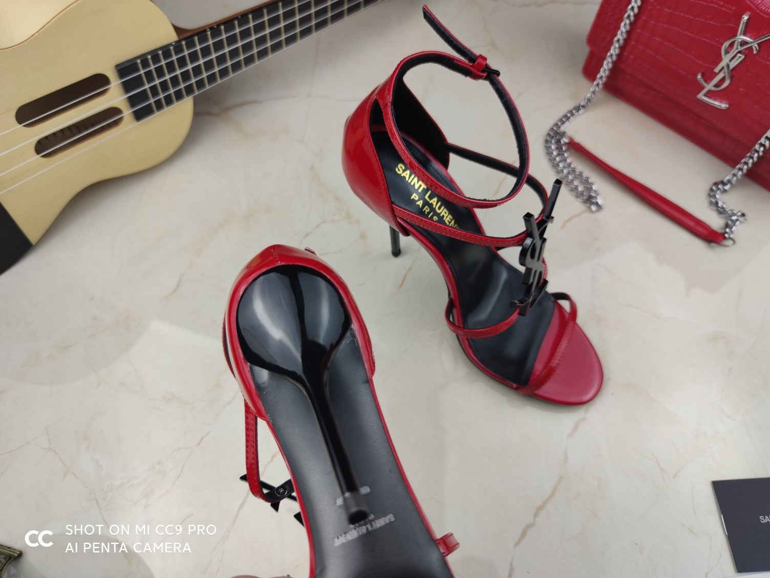 New Y   monogrammed high-heeled sandals