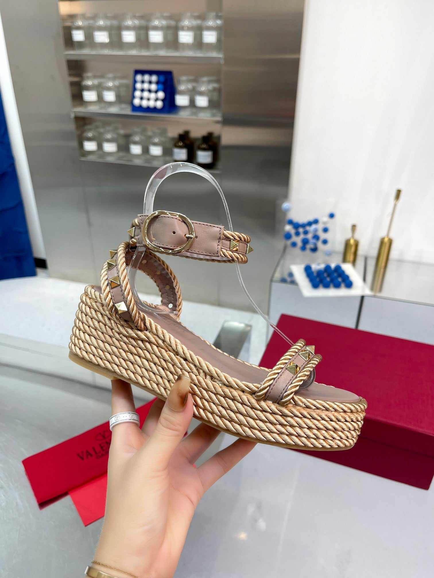 Valenti* wicker hemp rope braided wedge sandals 1:1 VIP