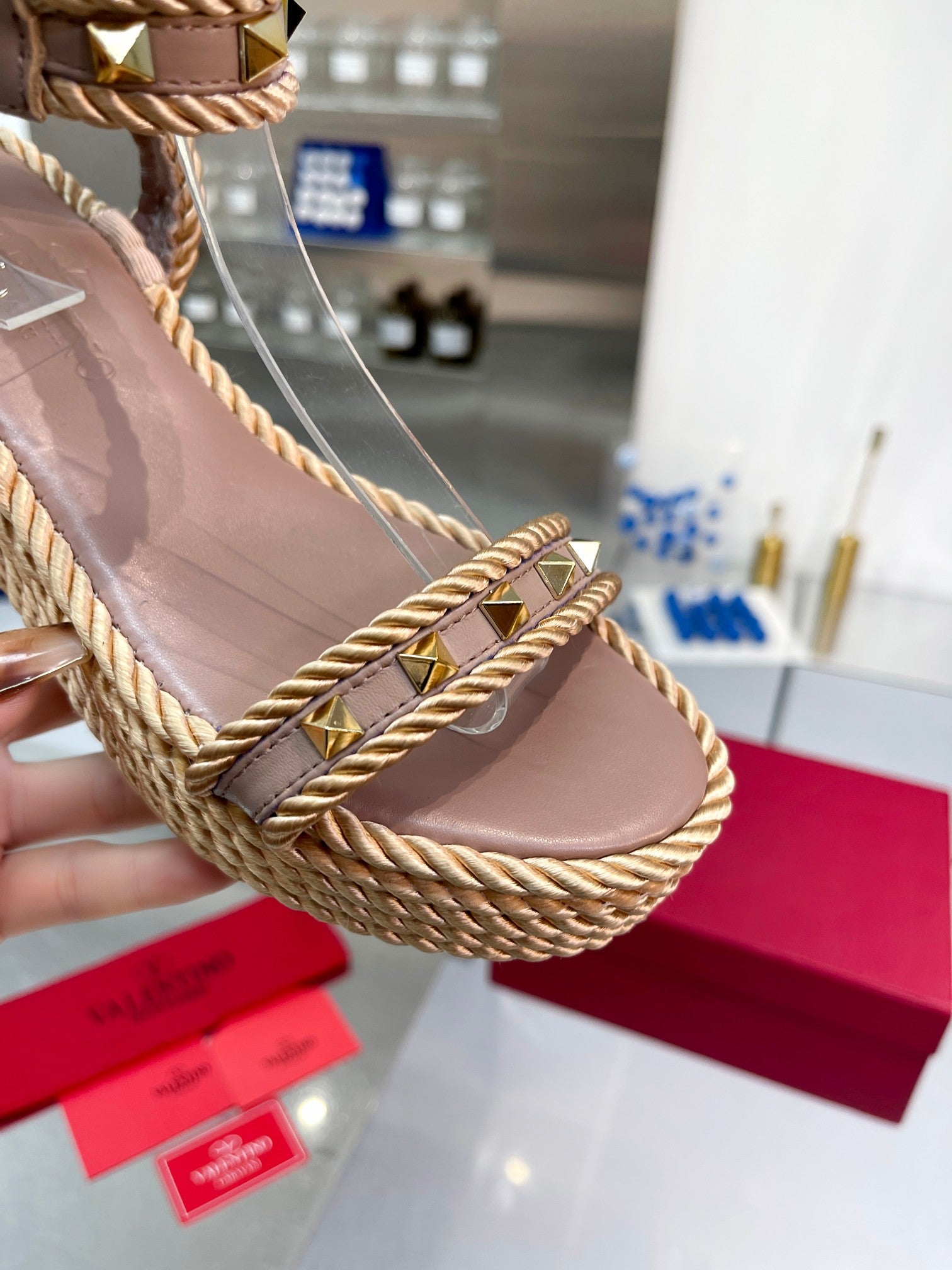 Valenti* wicker hemp rope braided wedge sandals 1:1 VIP