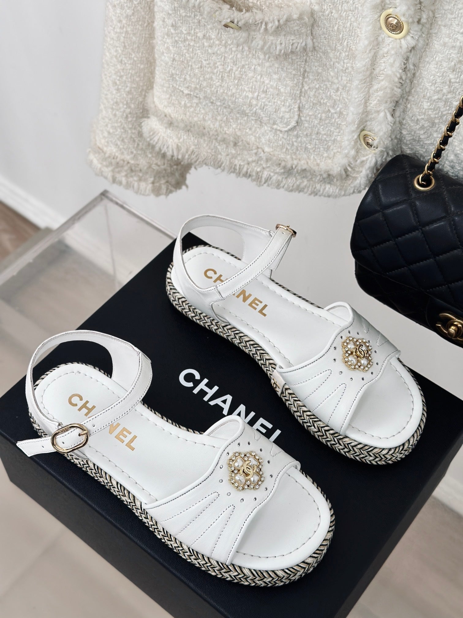 CHA* 24 new hemp rope sole sandals 1:1 VIP