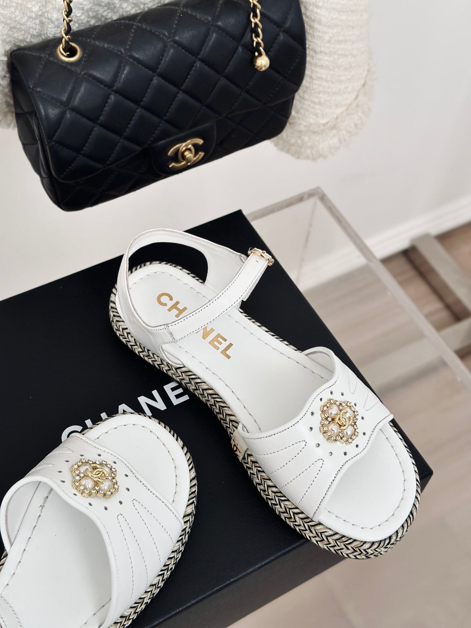 CHA* 24 new hemp rope sole sandals 1:1 VIP