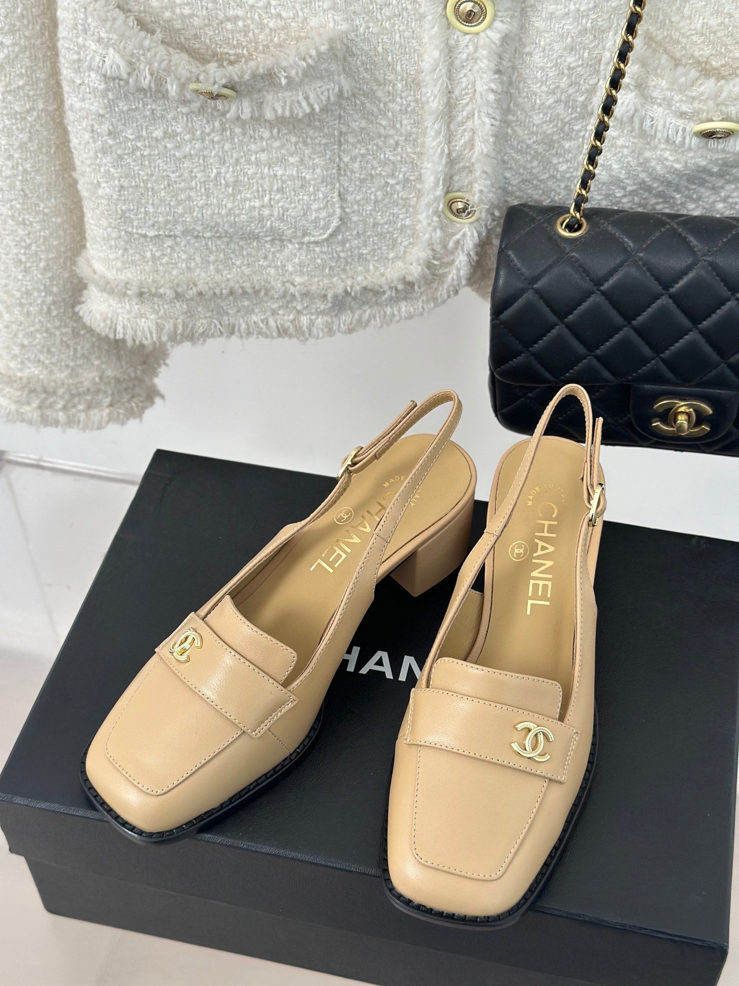 CHA* 24 new thick heel sandals 1:1 VIP