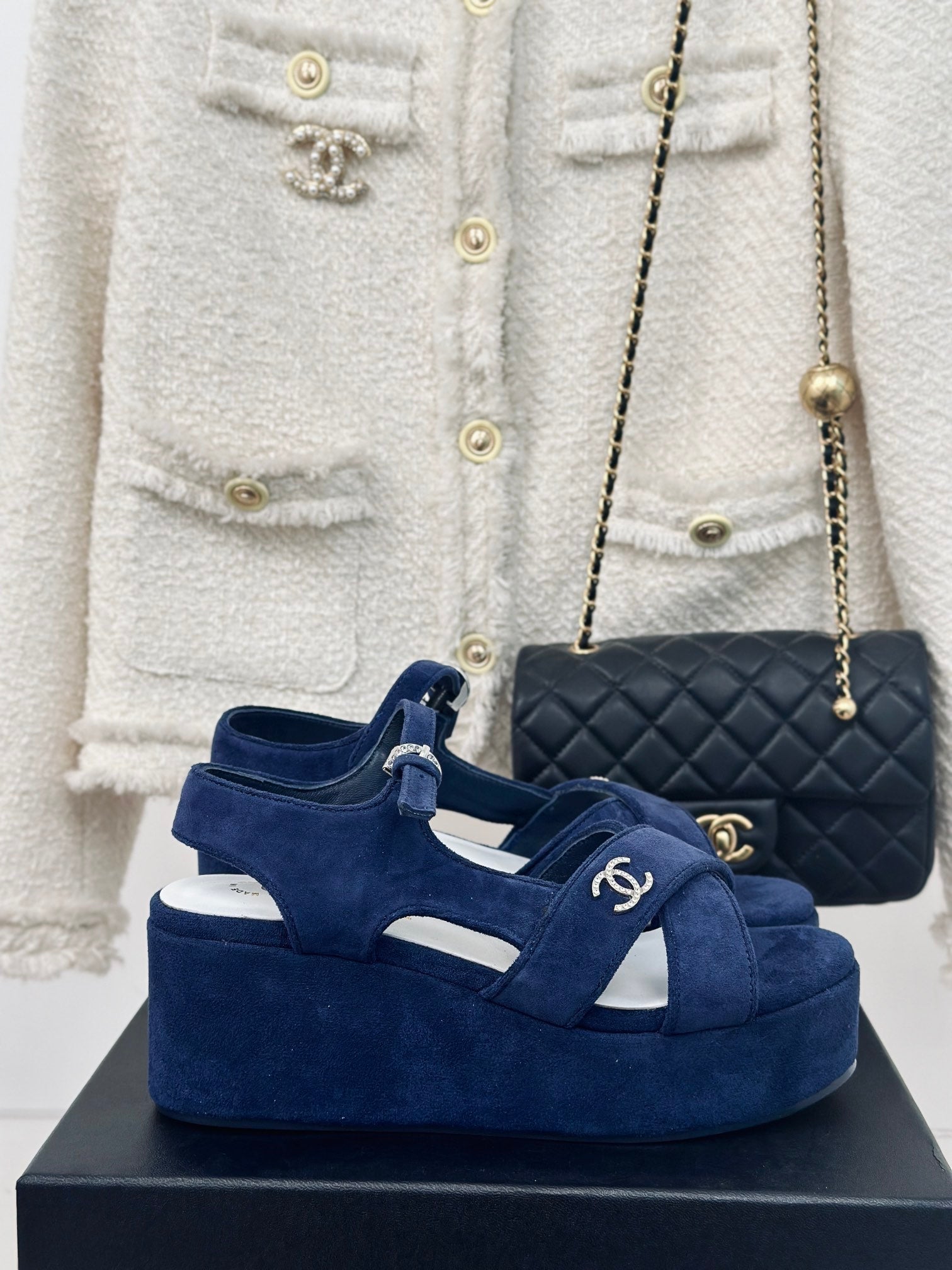 CHA* 24 new products cross-strap thick-soled sandals 1:1 VIP