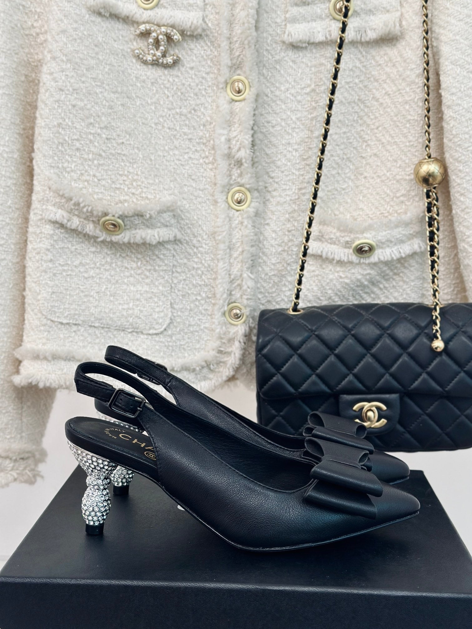 CHA* 24 new bow high heel sandals 1:1 VIP