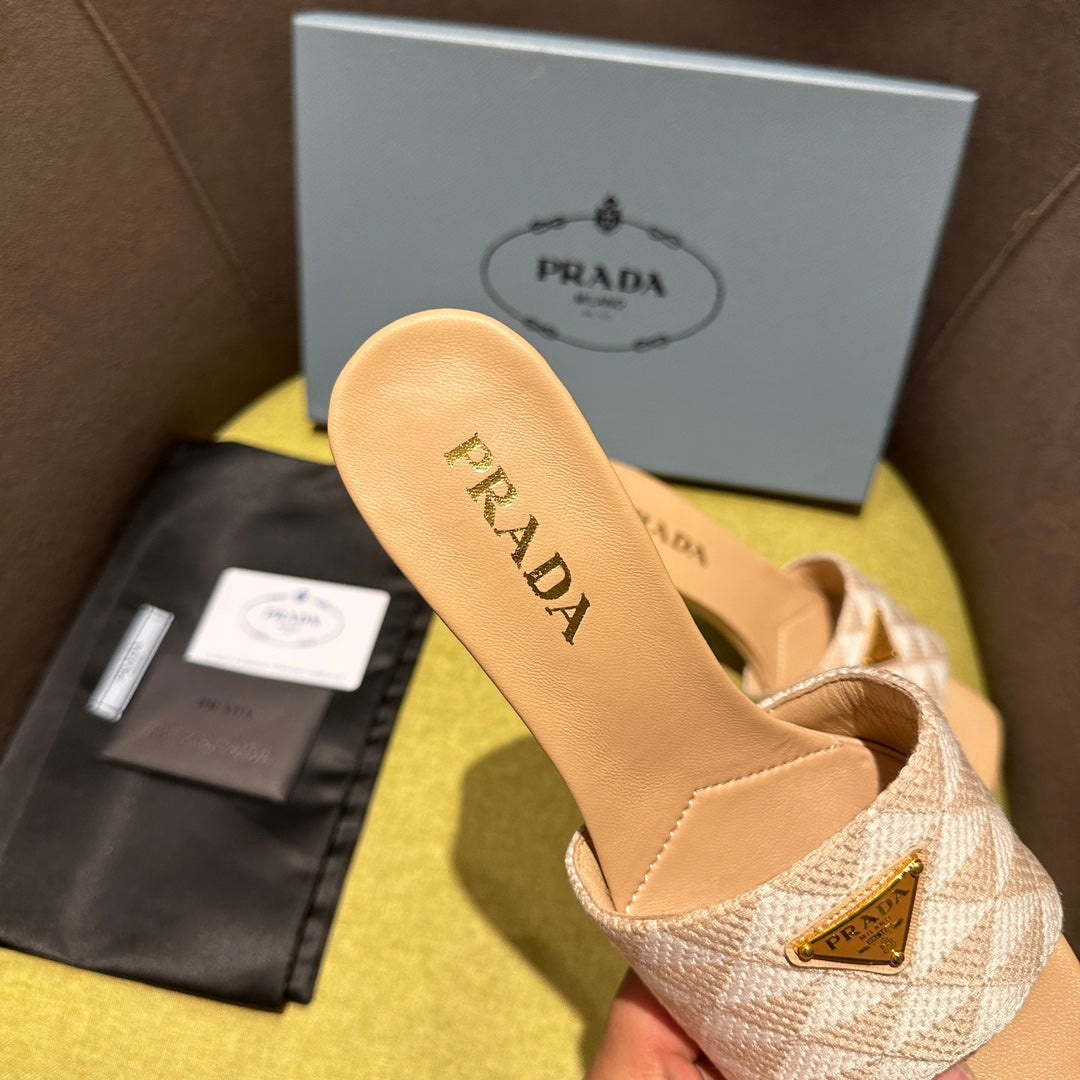 Pra* 24 new products spliced high-heeled slippers 1:1 VIP