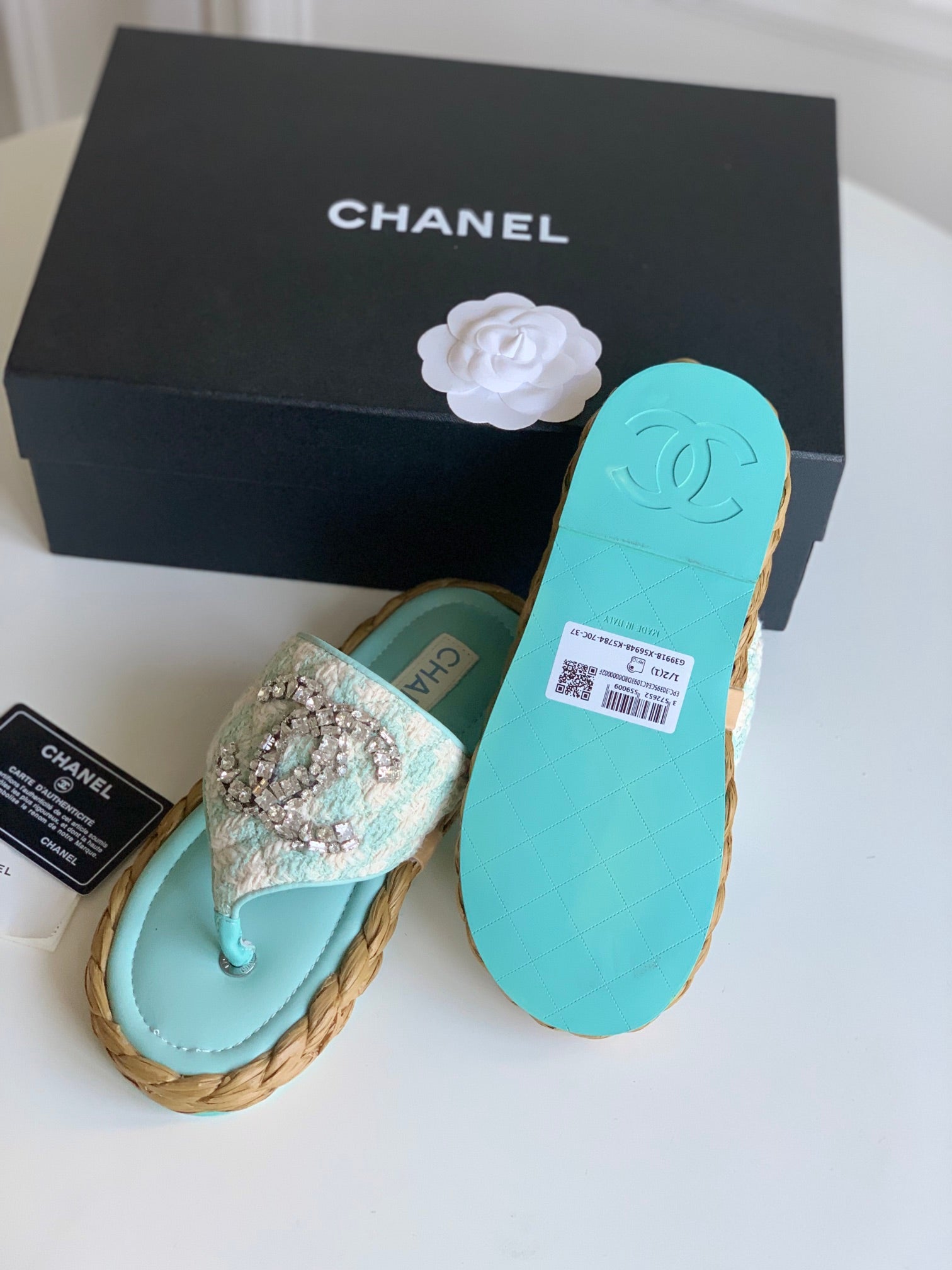 CHAN* 24 new fisherman straw flip-flops 1:1 VIP