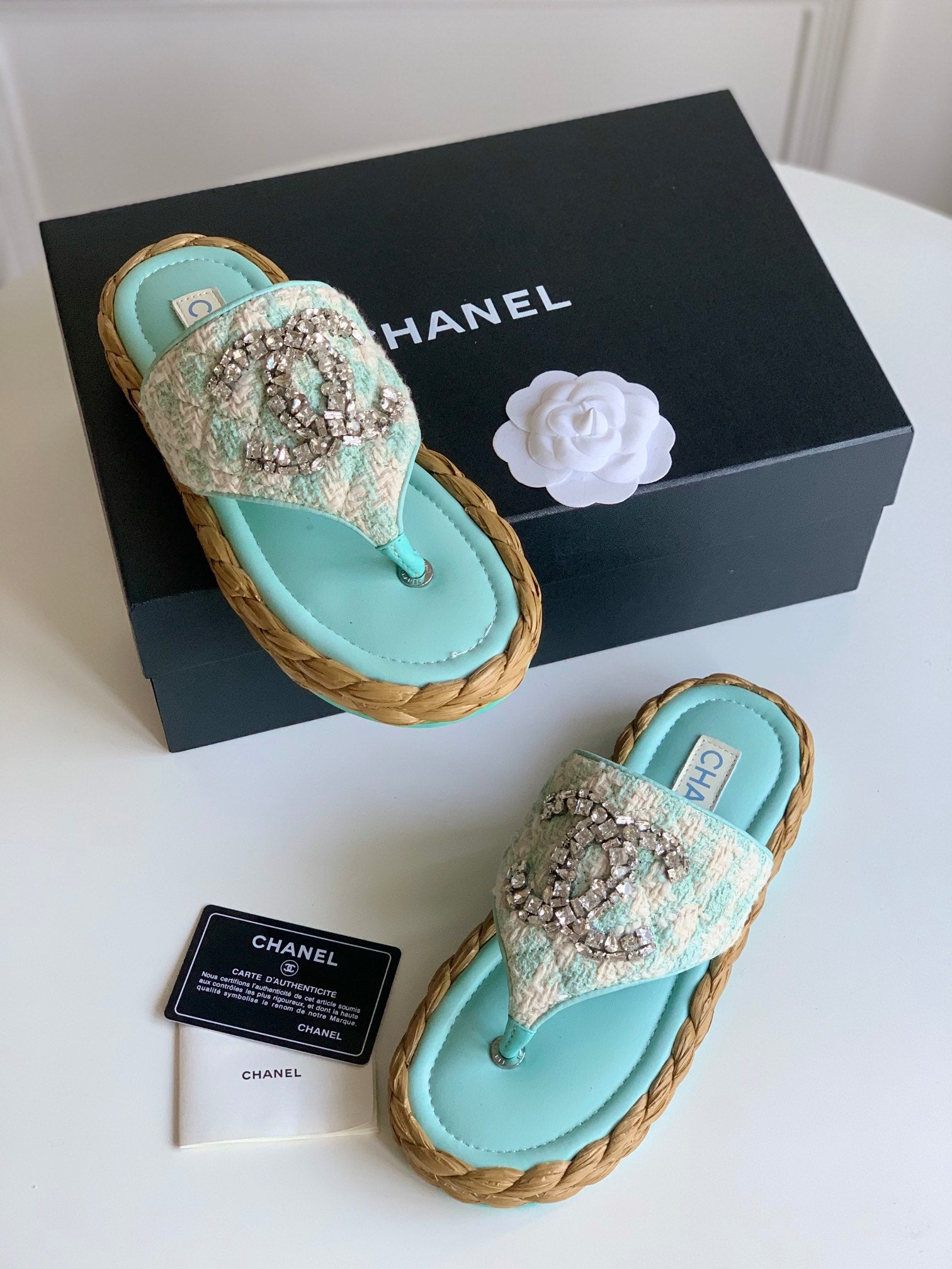 CHAN* 24 new fisherman straw flip-flops 1:1 VIP