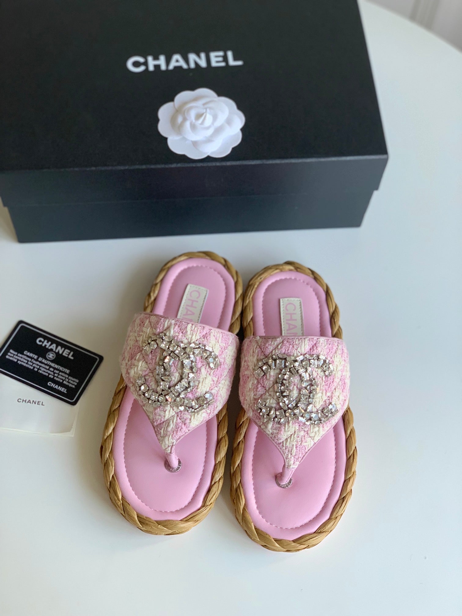 CHAN* 24 new fisherman straw flip-flops 1:1 VIP