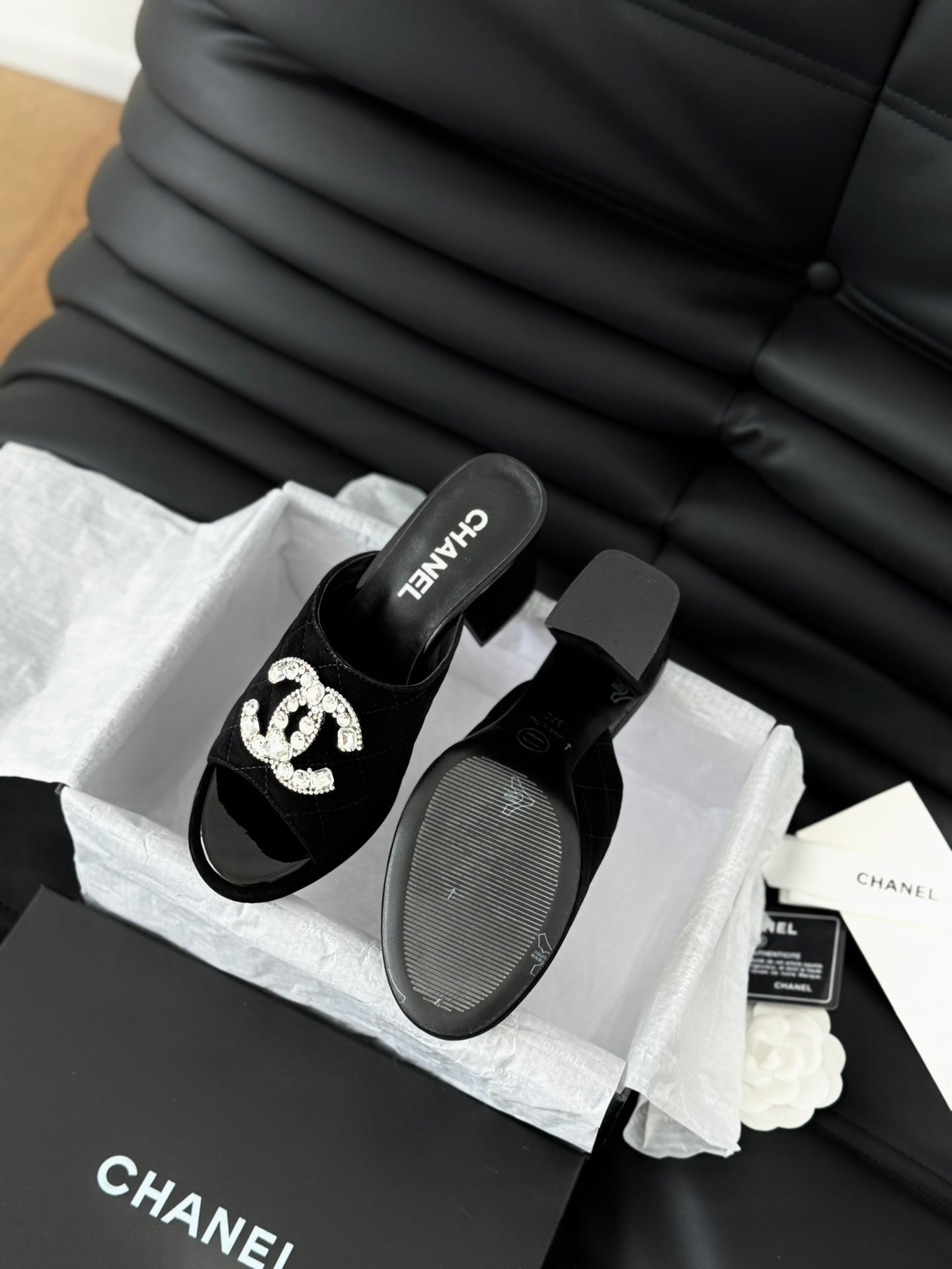 CHAN* 24 new style rhinestone buckle slippers 1:1 VIP