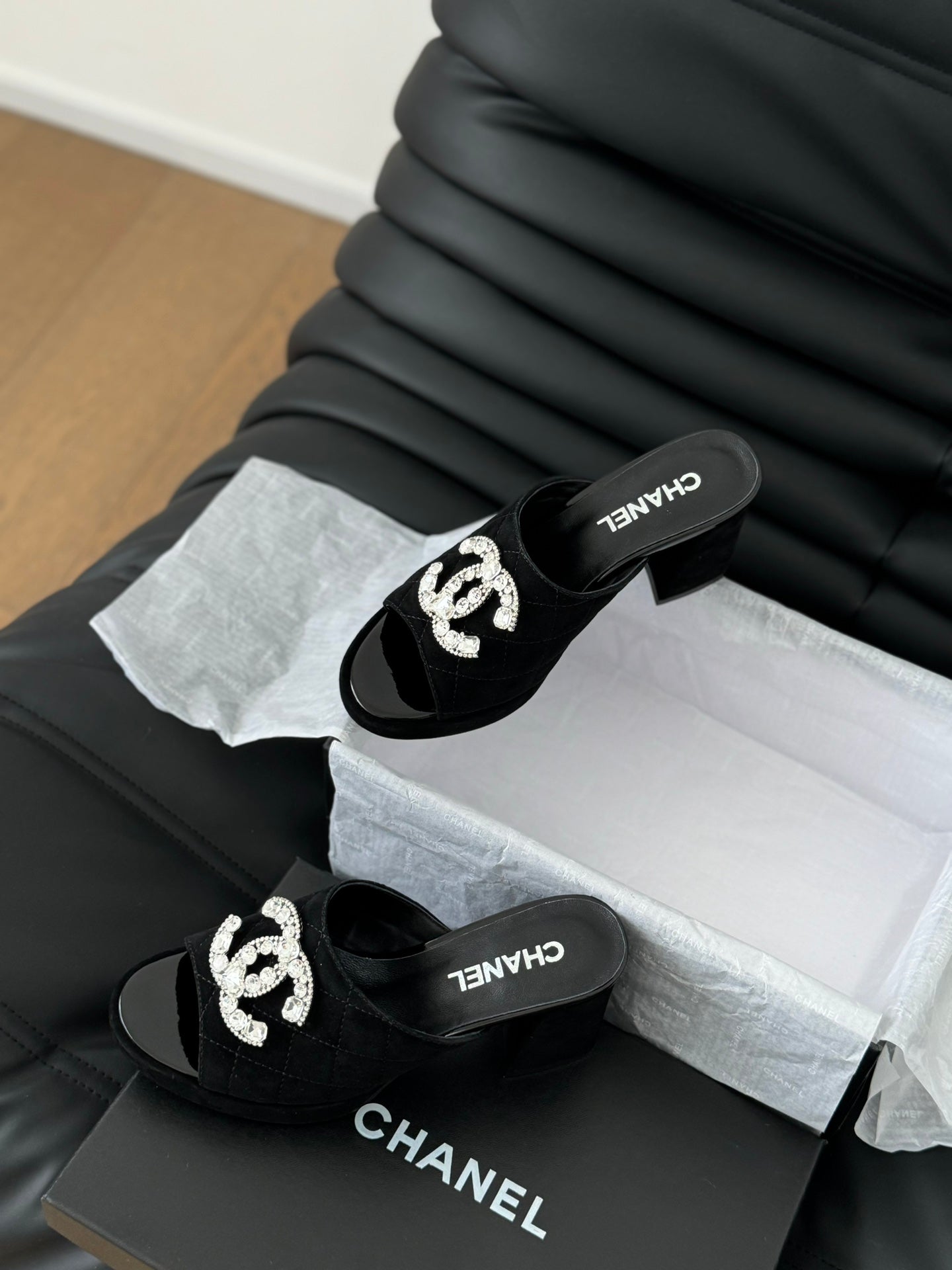 CHAN* 24 new style rhinestone buckle slippers 1:1 VIP