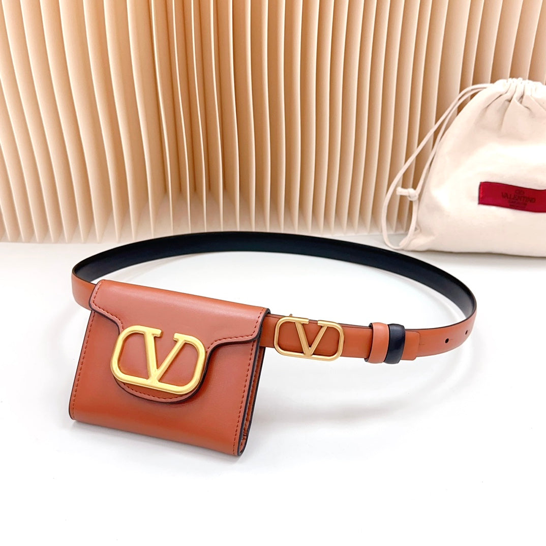 Valenti* 24SS leather belt with waist bag 1:1 VIP