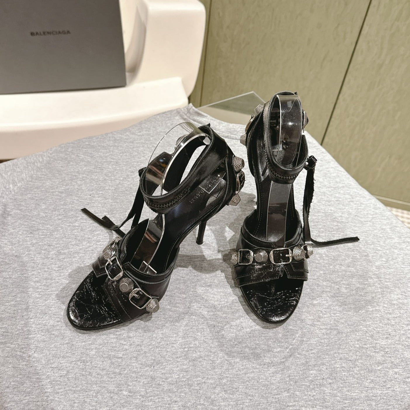 Balenciaga* 24SS Diamond Buckle High Heel Sandals 1:1 VIP