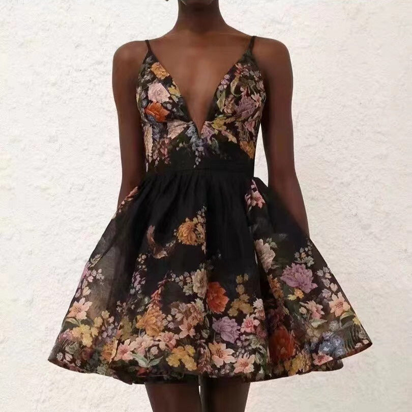 ZIMMERM* Colorful floral V-neck dress
