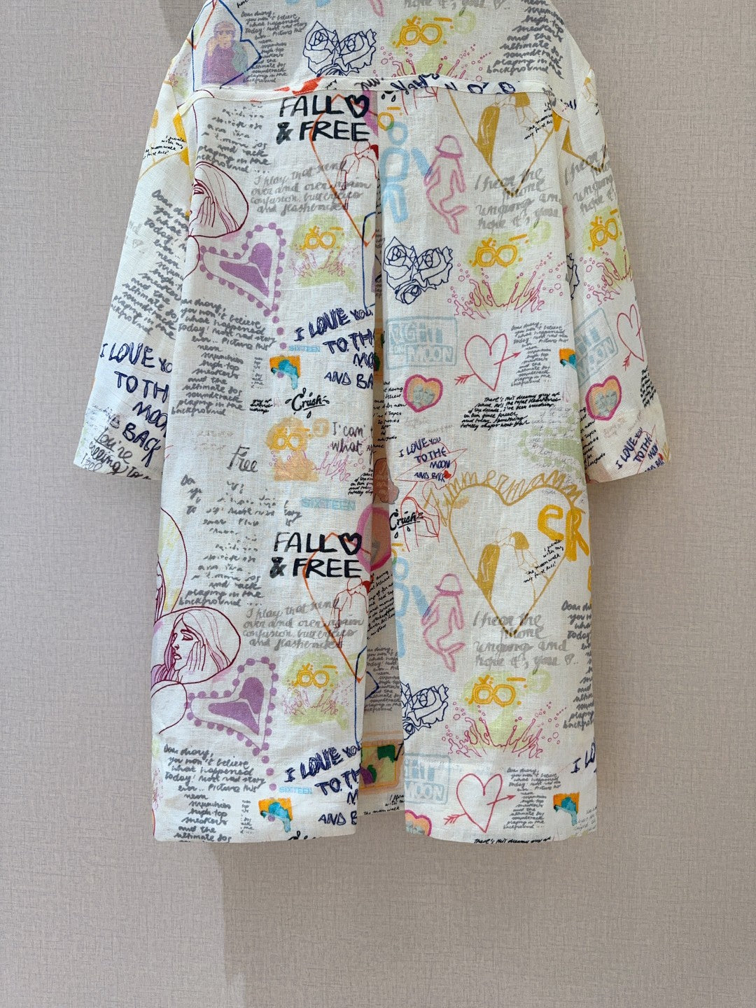 ZIMMERM* Graffiti lapel sleeve straight skirt