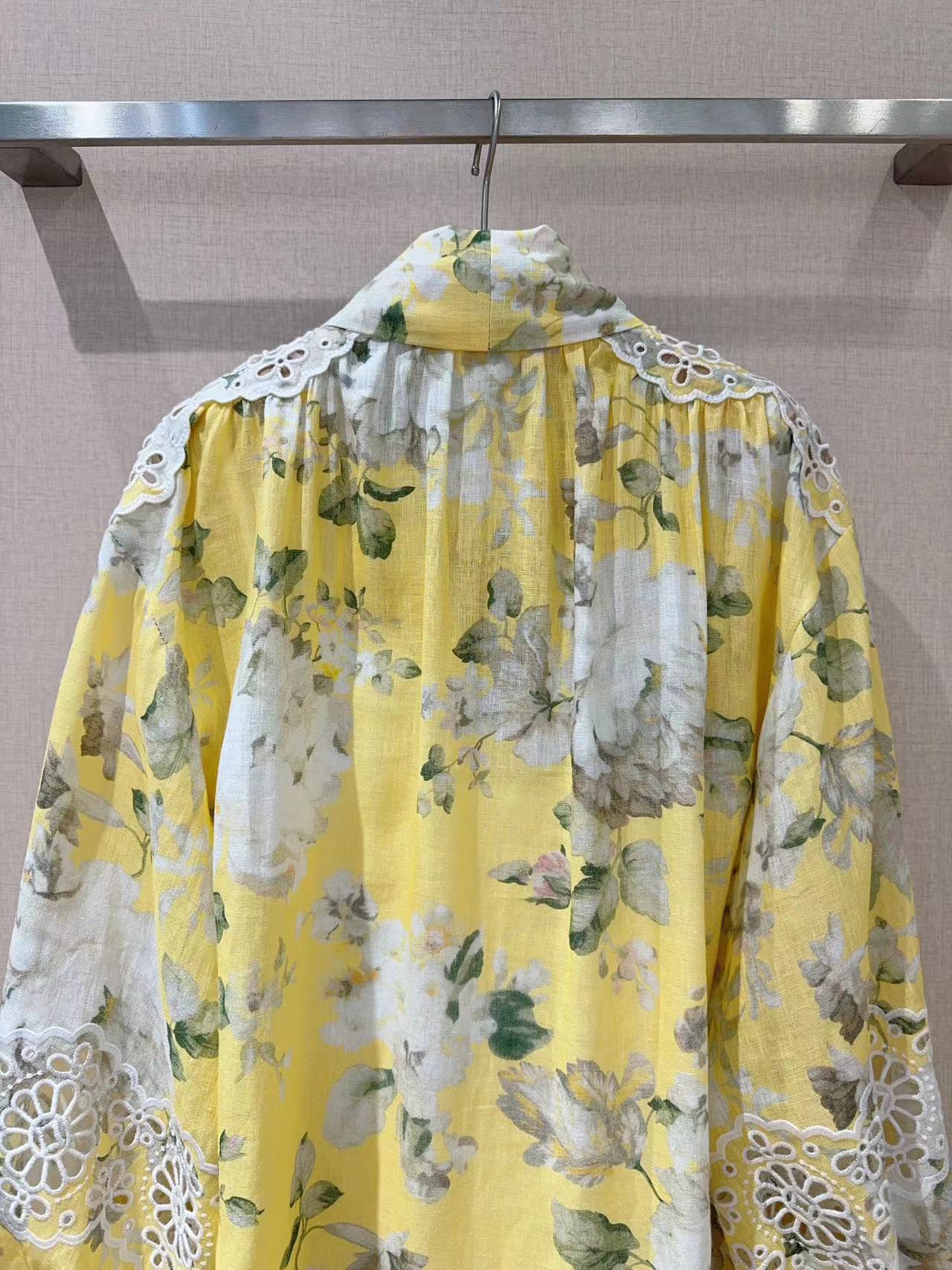 ZIMMERM* Hollow embroidery neckline dress