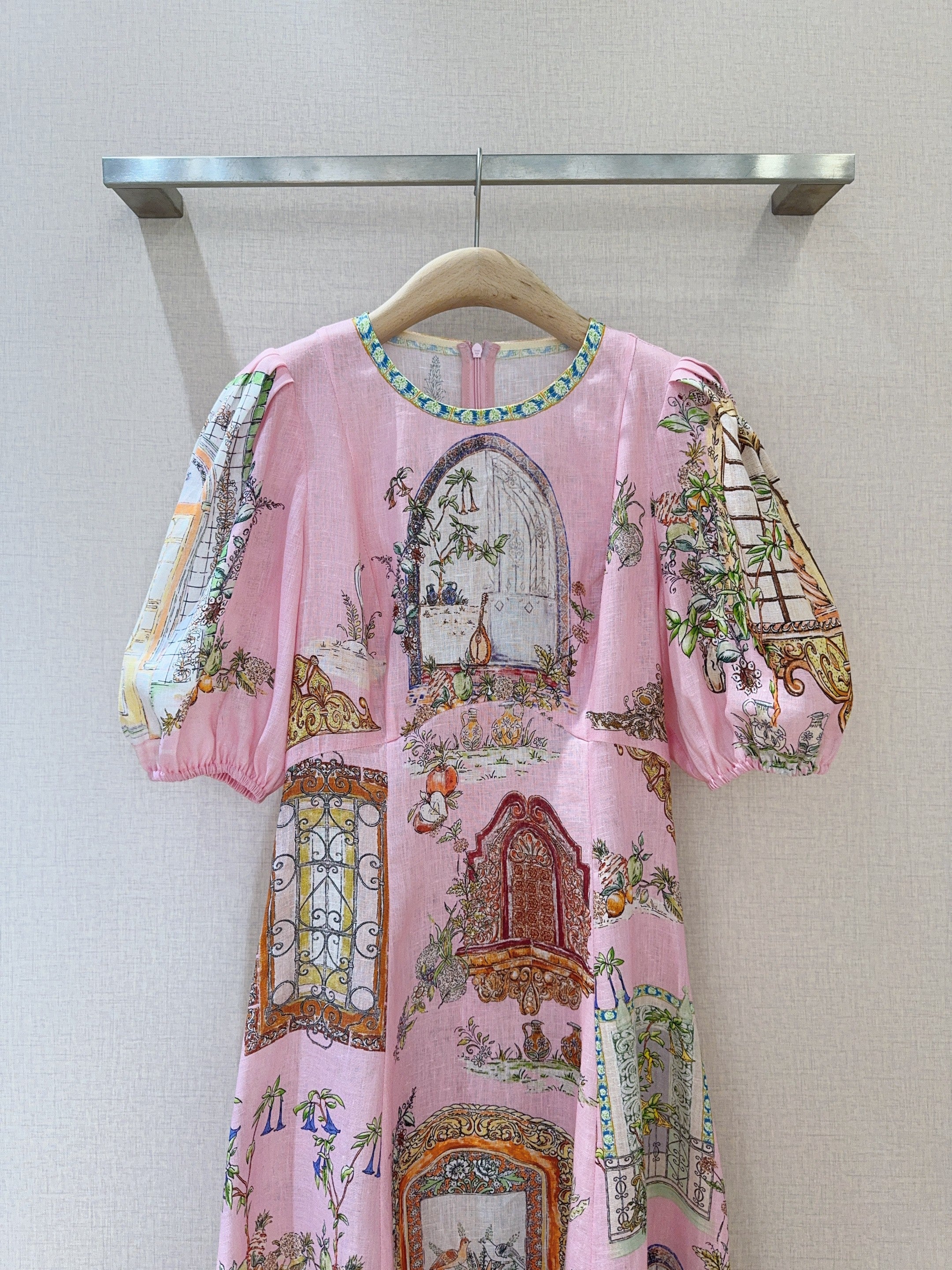 Alemais *round neck panelled A-line dress