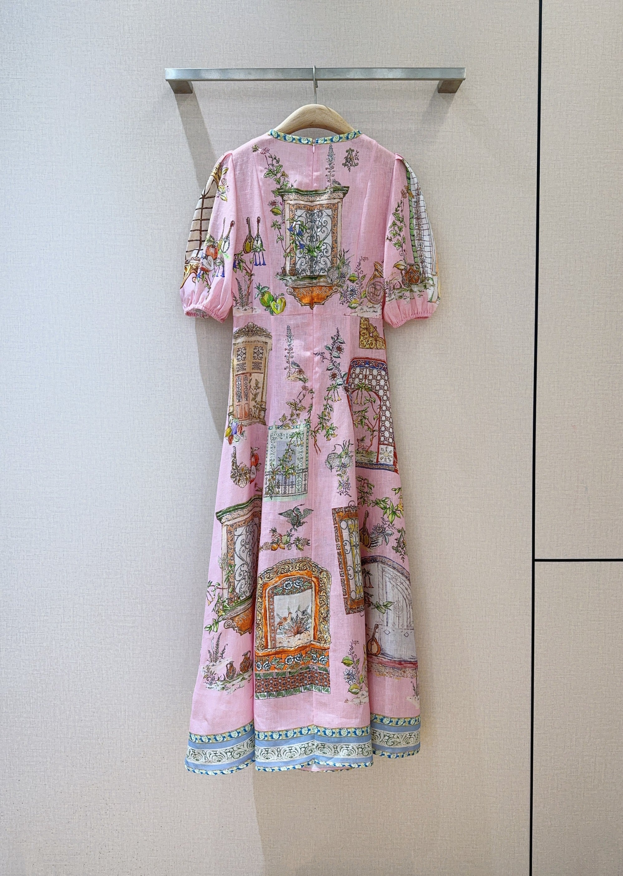 Alemais *round neck panelled A-line dress