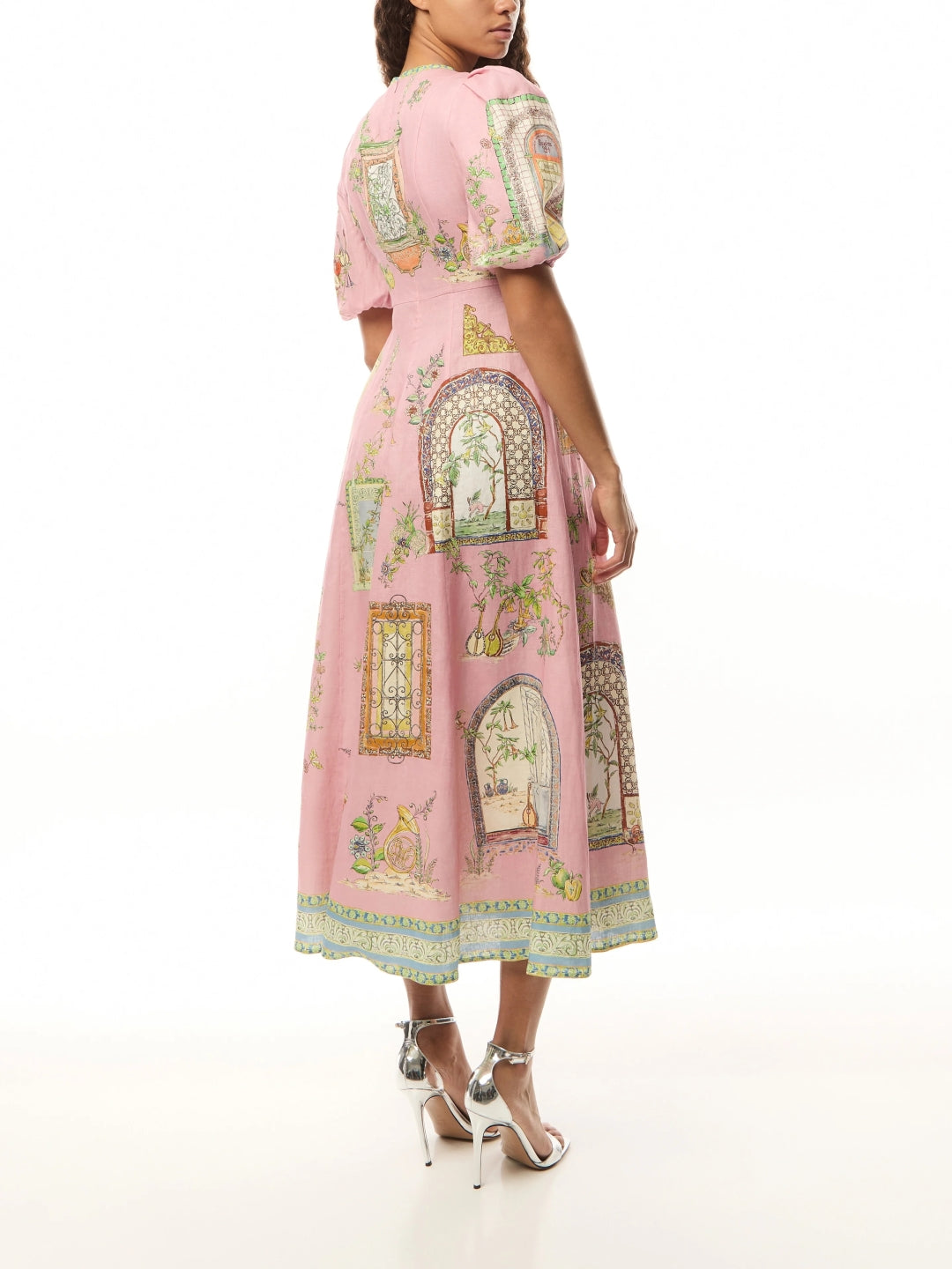 Alemais *round neck panelled A-line dress