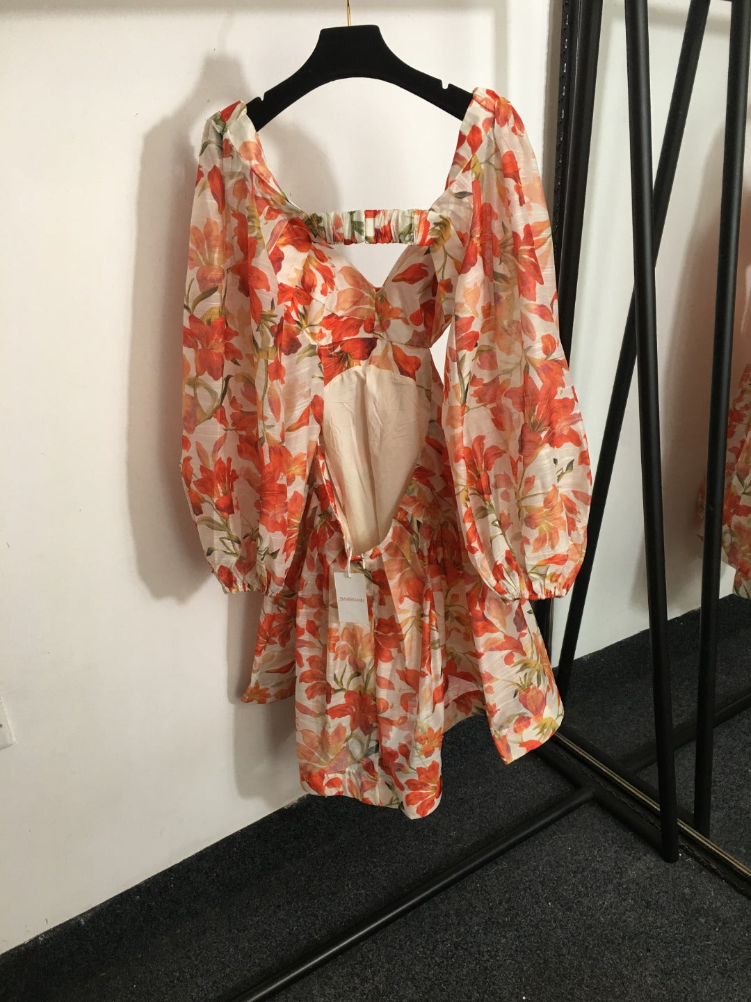 ZIMMERM* Lily Printed Lantern Long Sleeve Dress