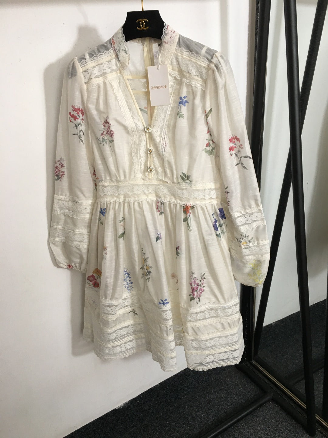 ZIMMERM*Elegant and elegant printed lace waist dress