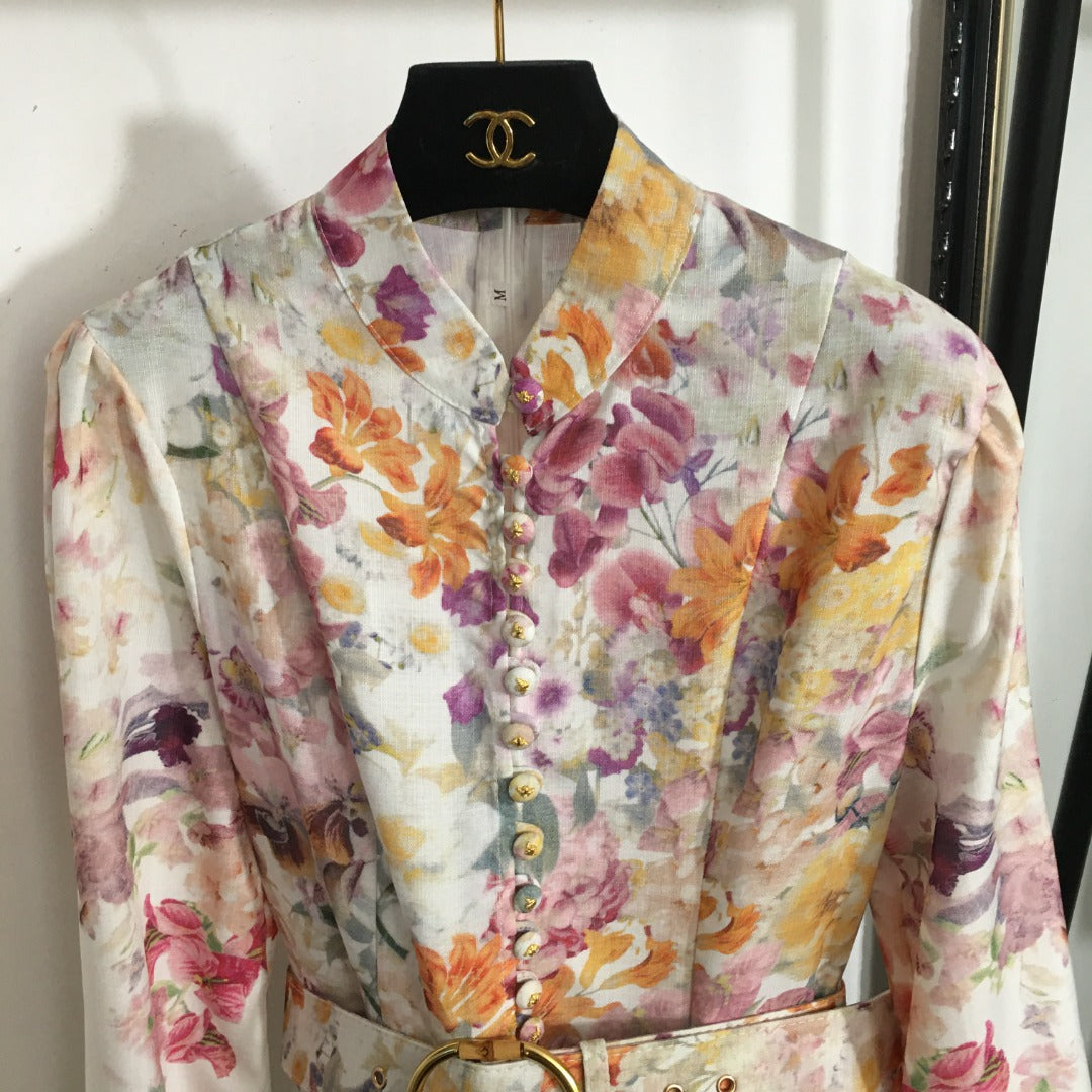 ZIMMERM* Colorful flower print long dress