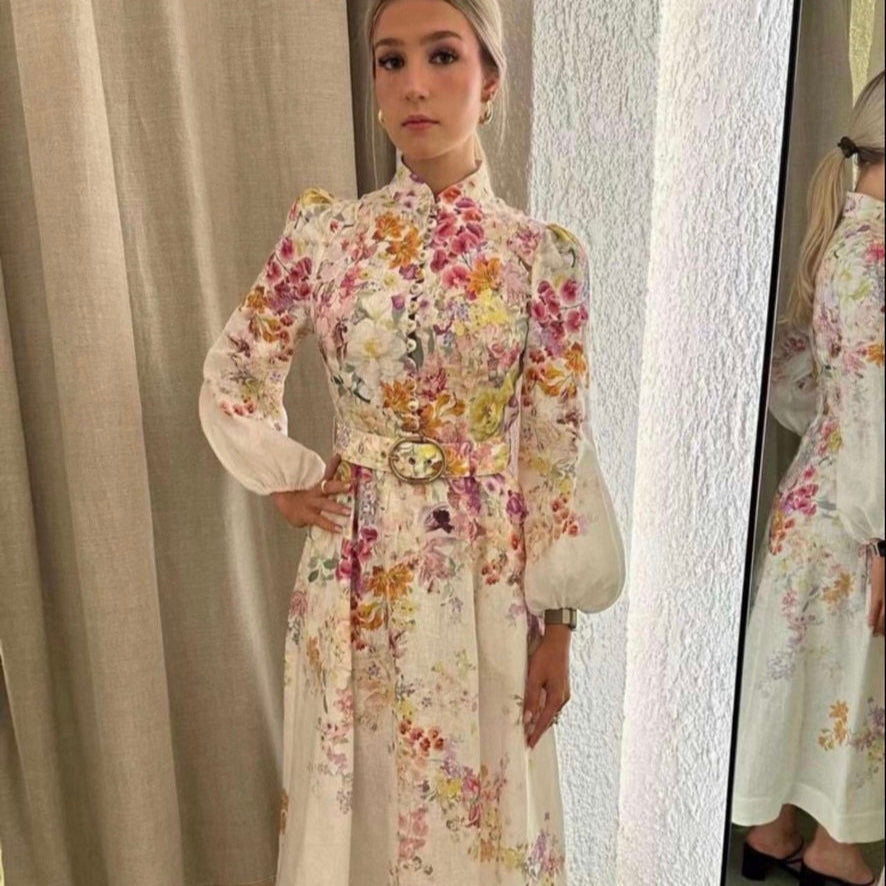 ZIMMERM* Colorful flower print long dress