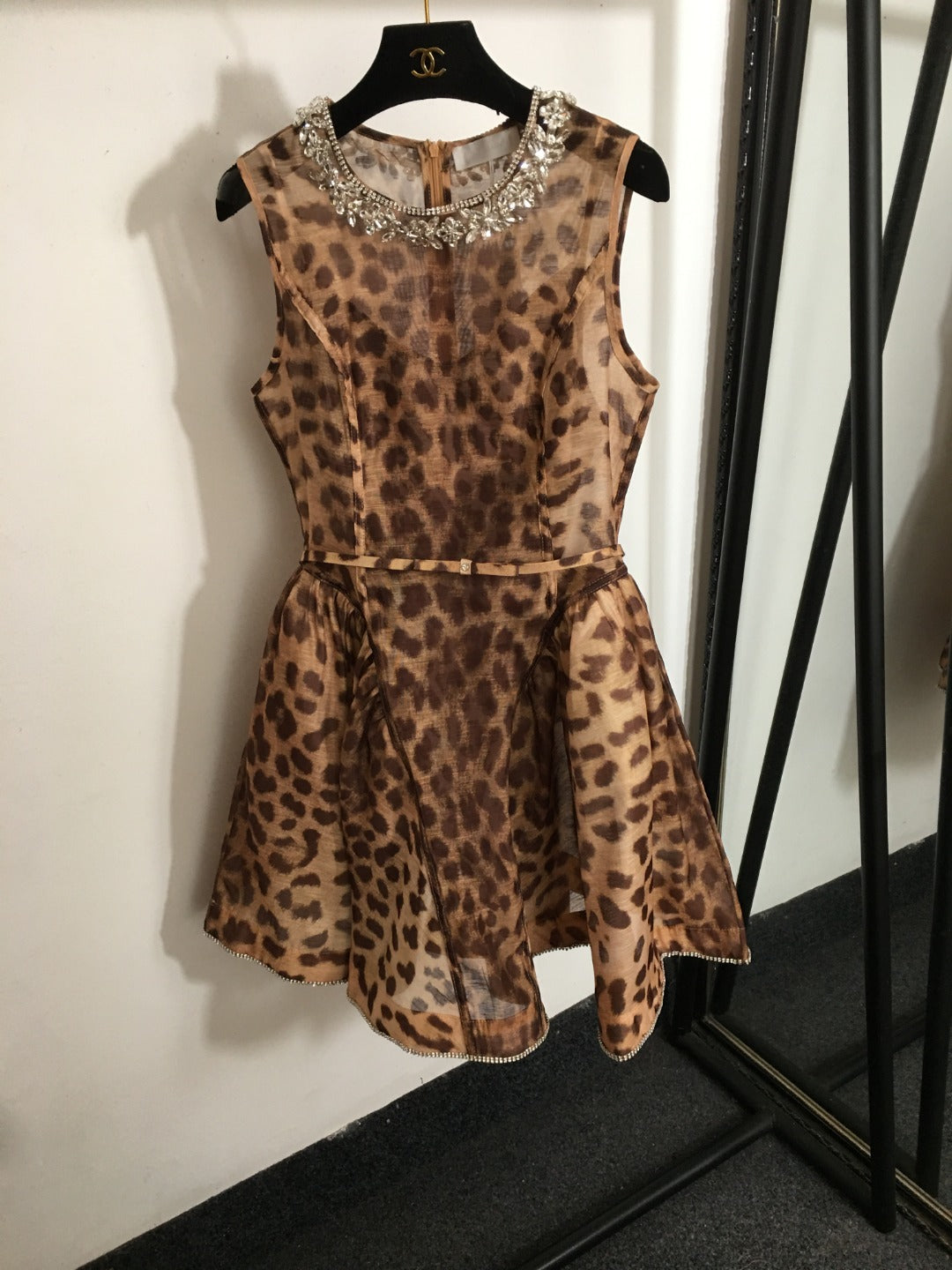 ZIMMERM* Leopard print sleeveless round neck dress