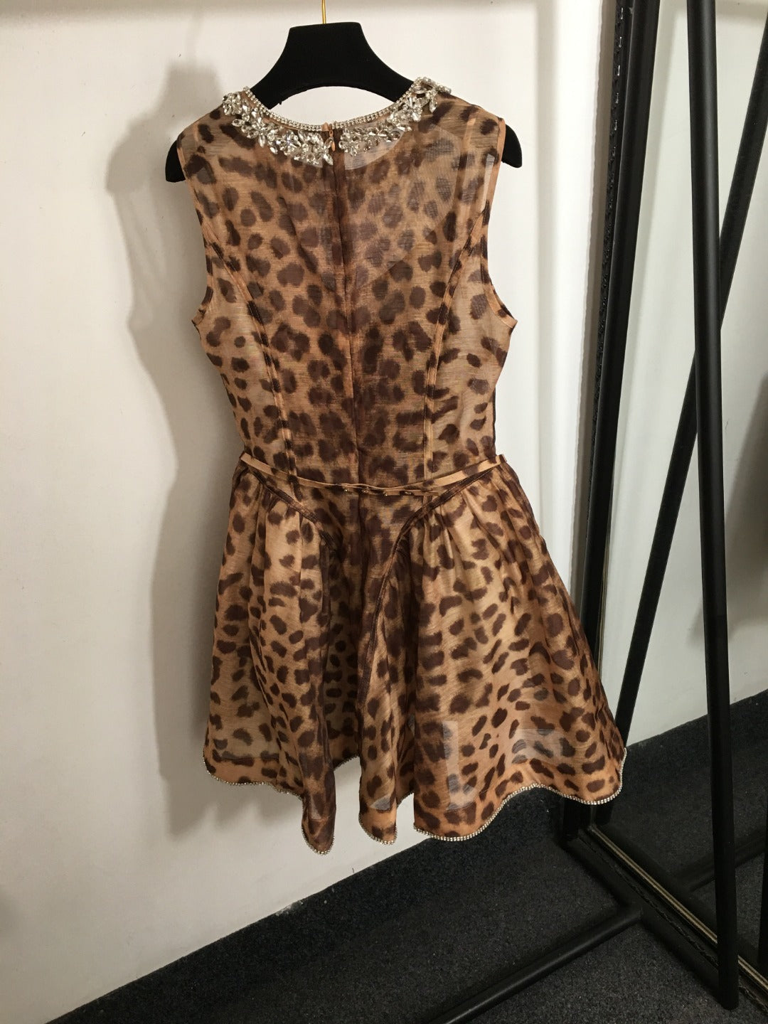 ZIMMERM* Leopard print sleeveless round neck dress