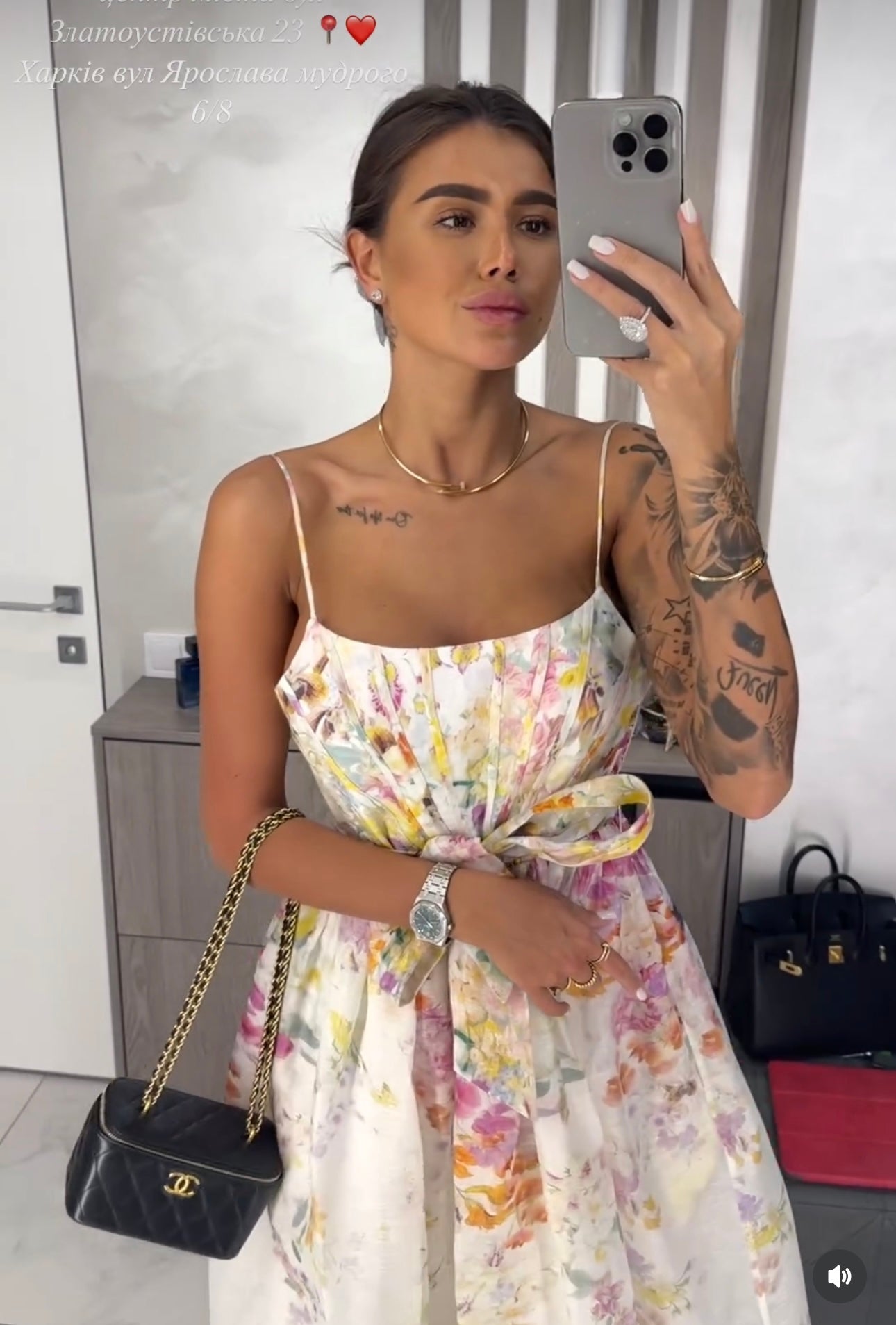 ZIMMERM*Pastoral style flower tie waist suspender dress