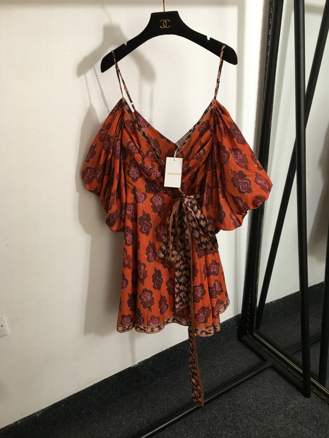 ZIMMERM* Vintage floral print wrap dress with tie waist