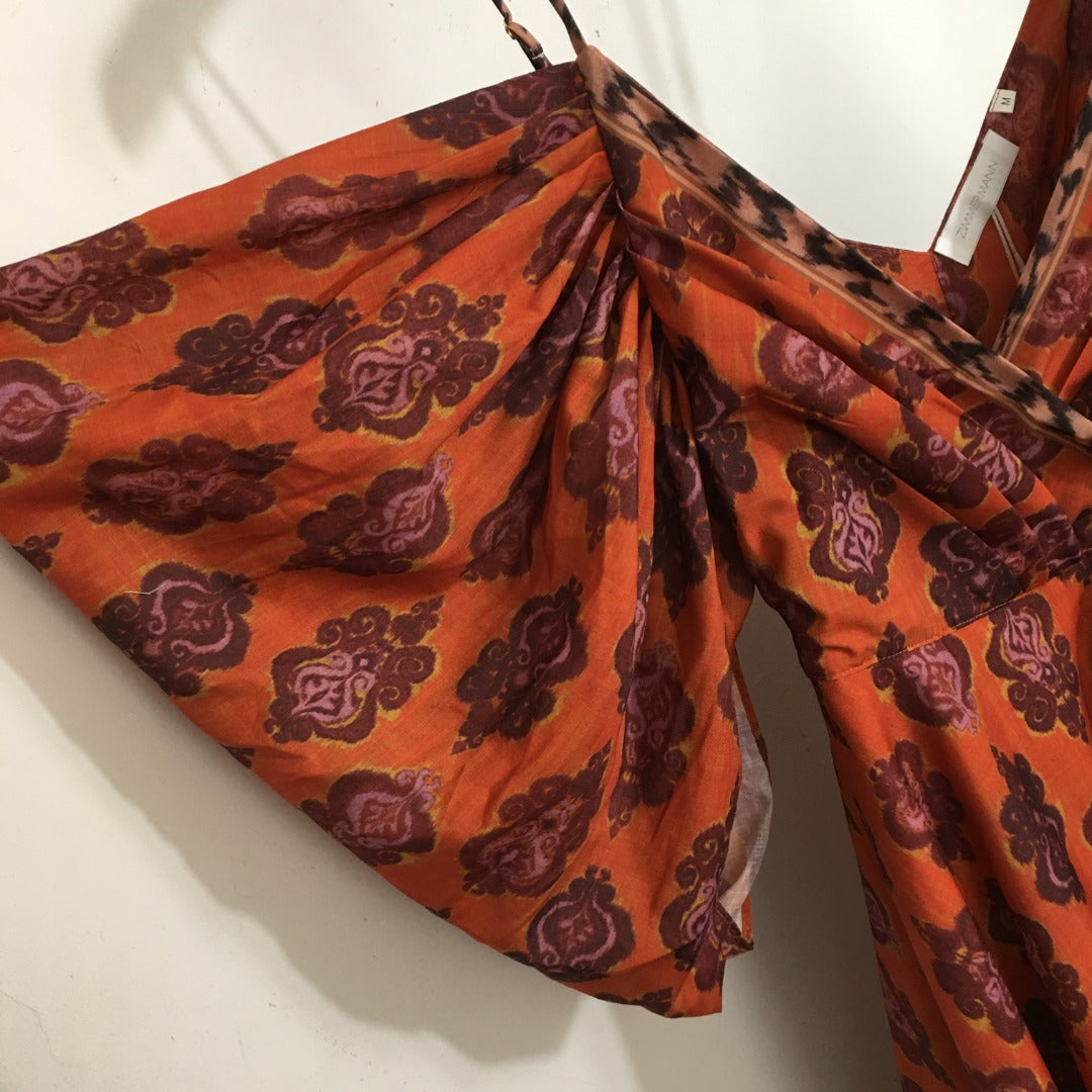 ZIMMERM* Vintage floral print wrap dress with tie waist