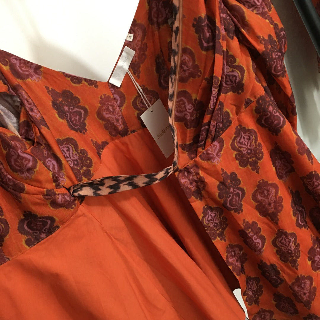 ZIMMERM* Vintage floral print wrap dress with tie waist