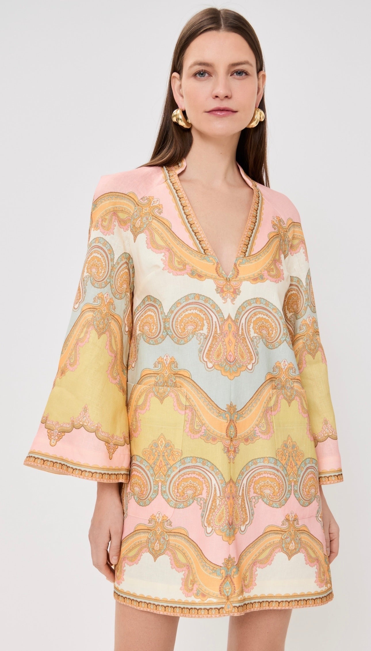 ZIMMERM* 25SS V-neck midi skirt