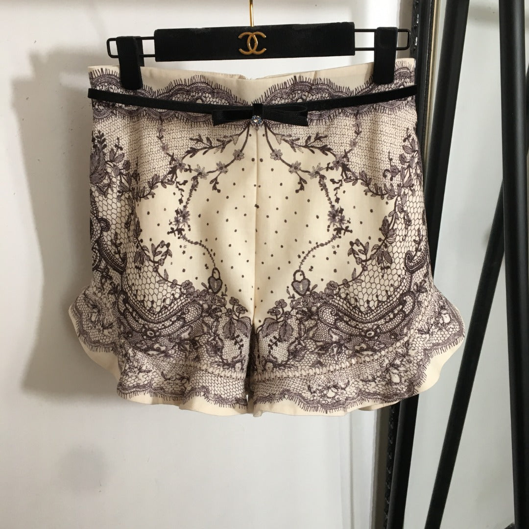 ZIM* Lantern Long Sleeve Top + Waist Belt Shorts