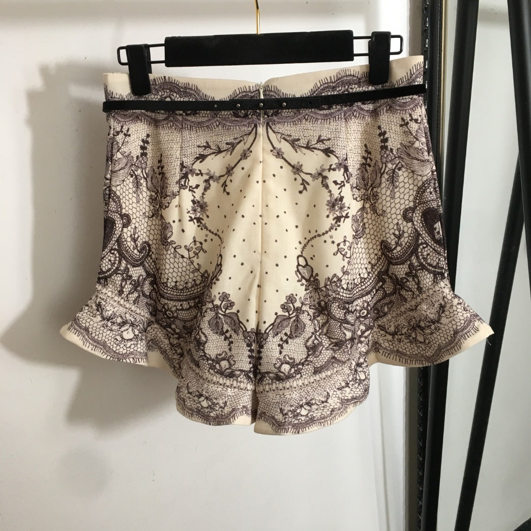 ZIM* Lantern Long Sleeve Top + Waist Belt Shorts