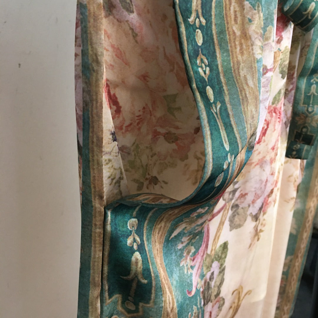 ZIM* Flower Print Short Sleeve Shirt + Drawstring High Waist Wide Leg Pants