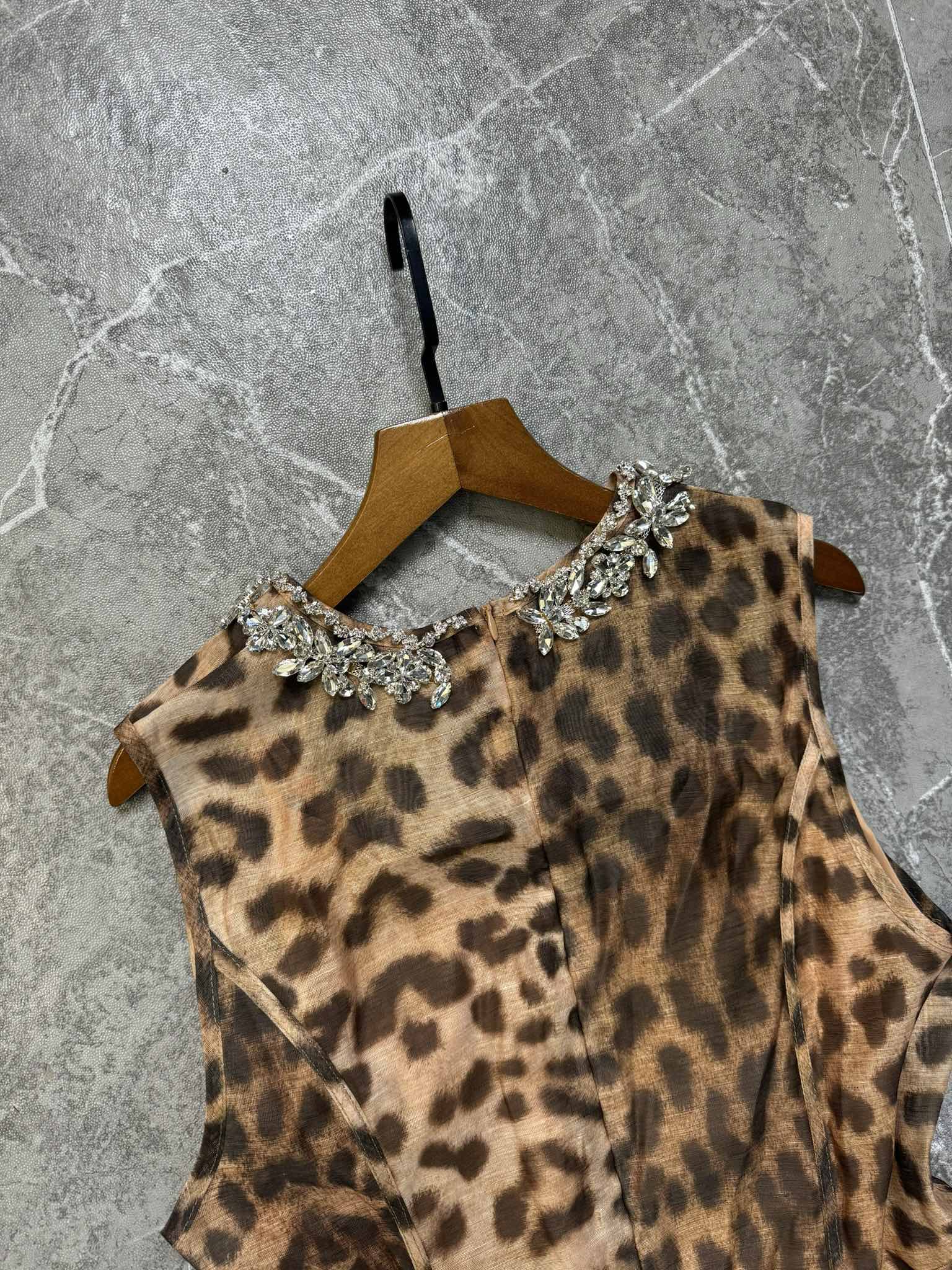 ZIM* Sleeveless Leopard Print Waist Dress