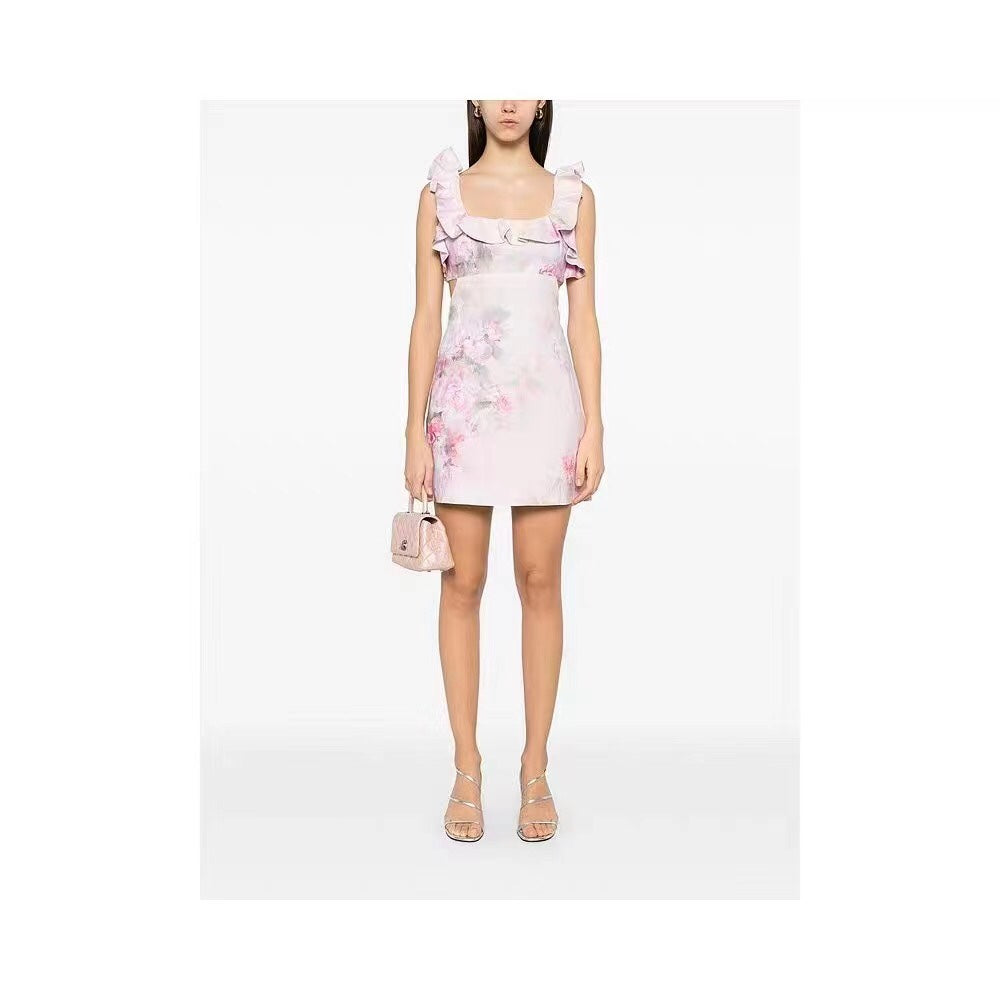 ZIM*Flower Print Butterfly Dress