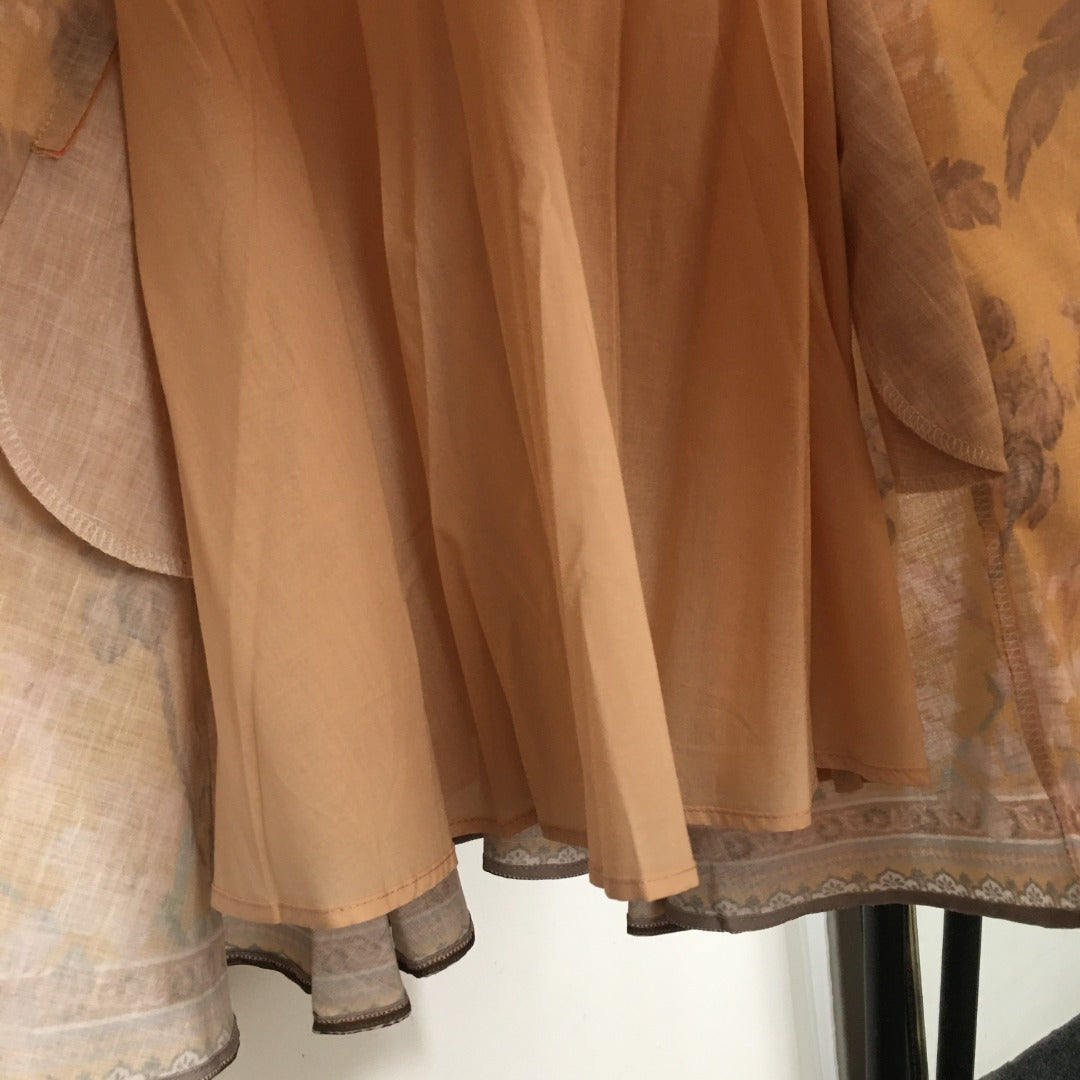 ZIM* Vintage floral print drawstring waist dress