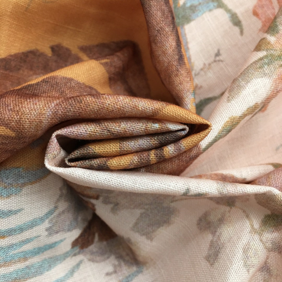 ZIM* Vintage floral print drawstring waist dress