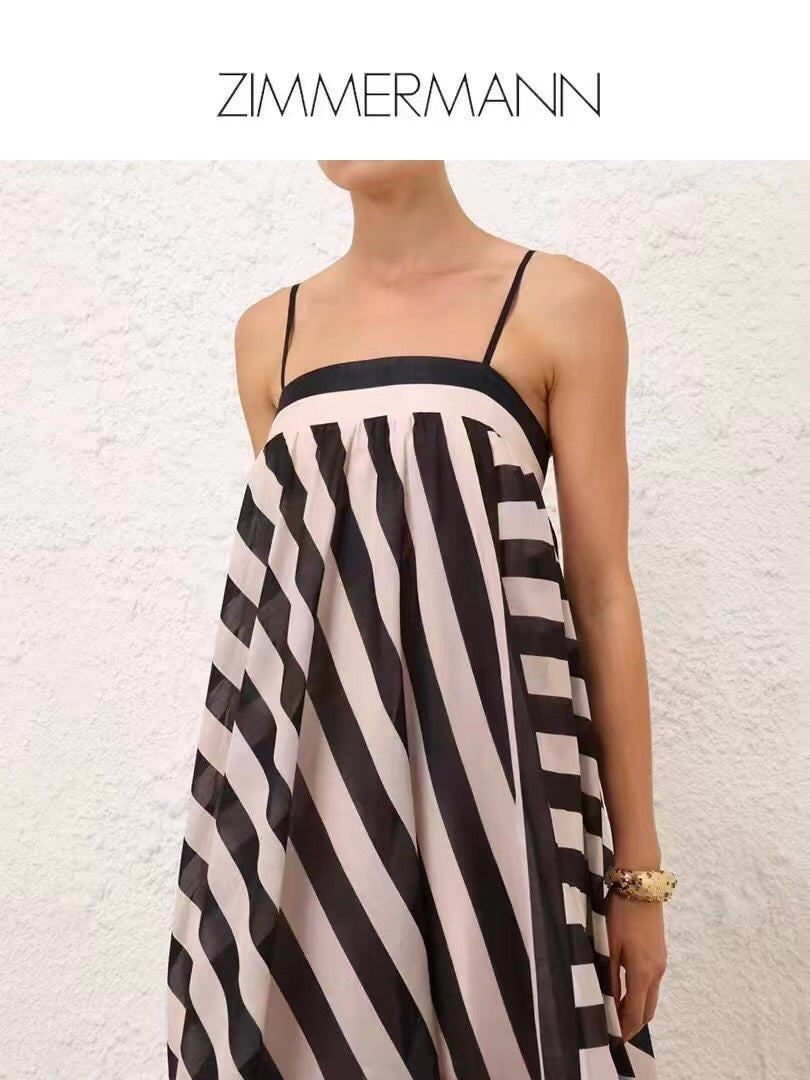 ZIM* Colorblock Twill Slip Dress