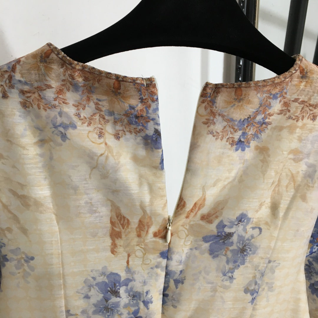 ZIM* Floral V-neck waist dress