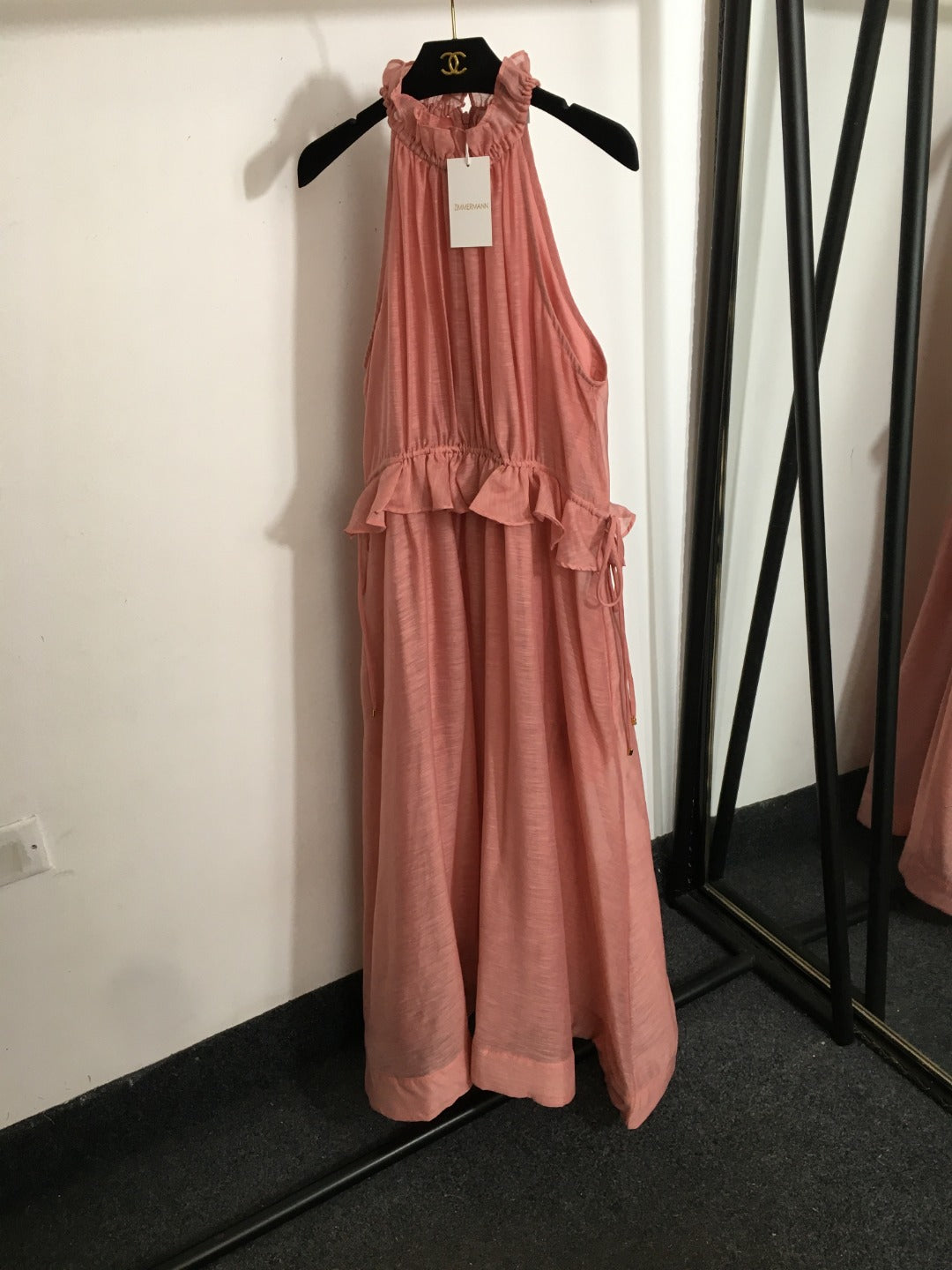 ZIM* Lotus hem halterneck waist vest dress